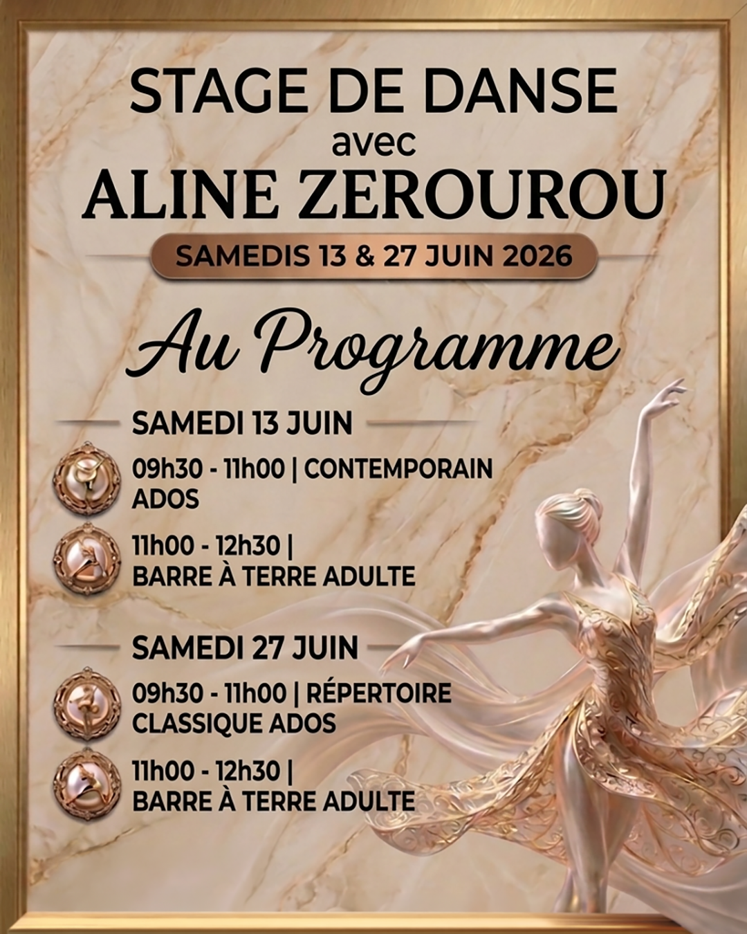 Stage de danse barre à terre avril 2026